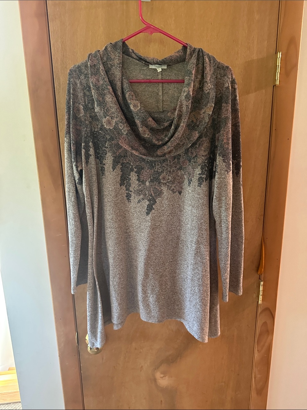 Maurice’s Cowl Neck Floral Print Women's Sweater - Taupe